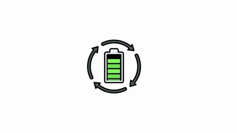 Charge Battery Animation, Full Power UI Icon Stock Footage 313011083