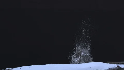 Charge Gray snow L EXPLOSION SLOW MO ALPHA INCLUDED HQ ready for compositing Stock Footage 109186967