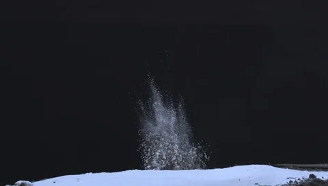 Charge Gray Snow M EXPLOSION SLOW MO ALPHA INCLUDED HQ ready for compositing Stock Footage 109564469