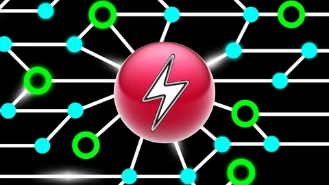 Charge icon on circuit board. Looping footage. Illustration. Stock Footage 123518862