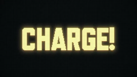CHARGE! on Jumbotron LED screen Stock Footage 254213208