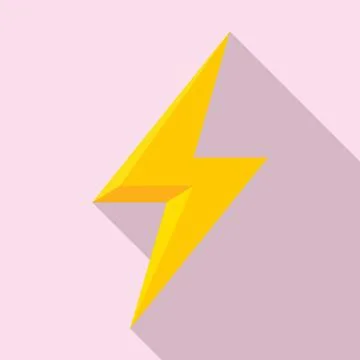 Charge lightning bolt icon, flat style イラスト素材