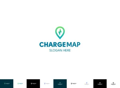 Charge Map Loacation Logo Illustrazione stock