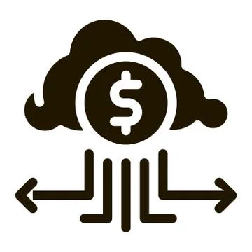 Charge Money Through Cloud Storage Icon Vector Glyph Illustration Illustrazione stock