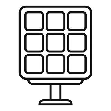 Charge solar panel icon outline vector. Roof grid Stock Illustration