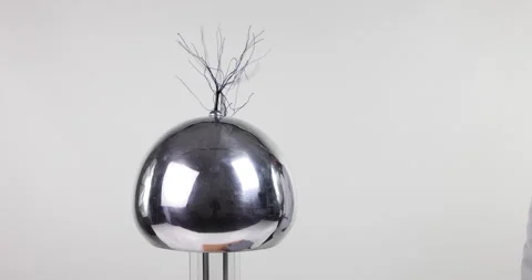 Charge of a Van De Graaf generator in a close up shot Stock Footage 178516212