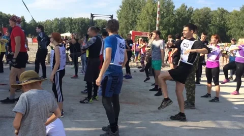 Charge, waving hands Stock Footage 68038154