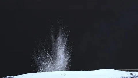 Charge White snow M 03 EXPLOSION SLOW MO ALPHA INCLUDED HQ ready for compositing Stock Footage 109726192