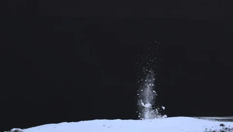 Charge White snow N EXPLOSION SLOW MO ALPHA INCLUDED HQ ready for compositing Stock Footage 108728147