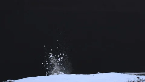 Charge White snow P EXPLOSION SLOW MO ALPHA INCLUDED HQ ready for compositing Stock Footage 109078285