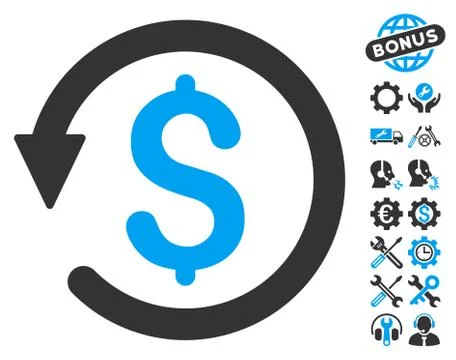 Chargeback Flat Vector Icon With Tools Bonus Stock Illustration