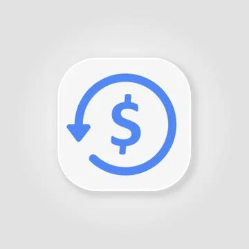 Chargeback glyph blue icon, e commerce and marketing Stock Illustration