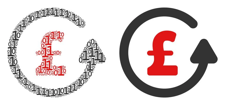 Chargeback Pound Collage of Binary Digits イラスト素材