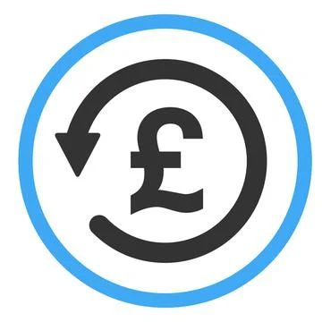 Chargeback pound icon symbol, return gbp money isolated on white background Stock Illustration