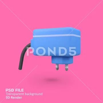 Charger adaptor isolated 3d render icon illustration PSD Template