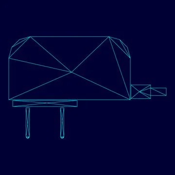 Charger low poly triangulation triangulated polygonal electric cyan blue vibr Stock Illustration