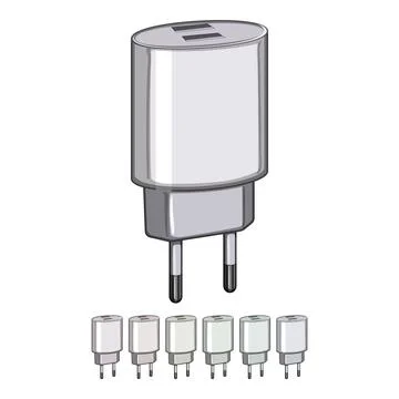 Charger power adapter cartoon vector graphic Stock Illustration