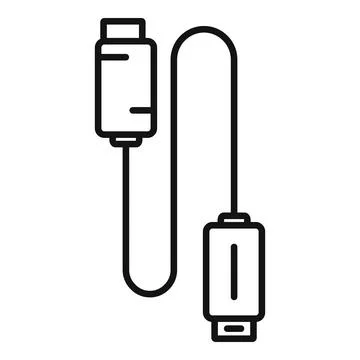 Charger usb cable icon outline . Charge phone Illustrazione stock