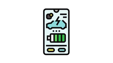 Charging app electric color icon animation Stock Footage 326105652
