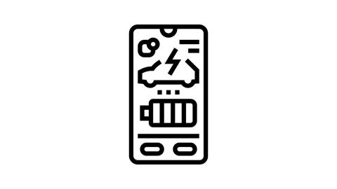 Charging app electric line icon animation Stock Footage 326131695