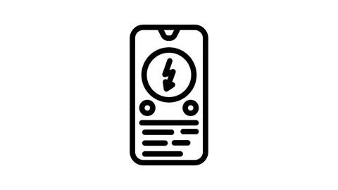 Charging app electric line icon animation Stock Footage 326760500