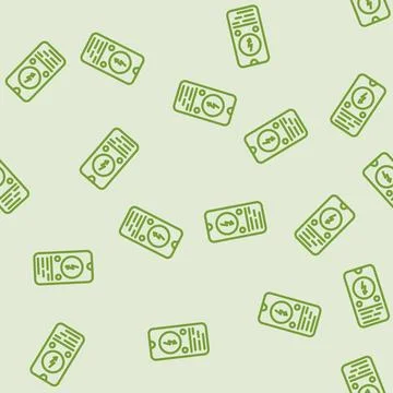 Charging app electric line vector seamless pattern Illustrazione stock