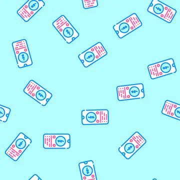 Charging app electric vector seamless pattern Stock Illustration