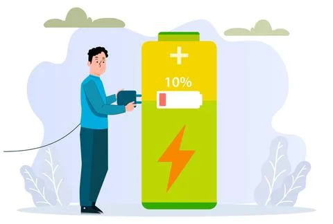 Charging Battery Concept Illustration Stock Illustration