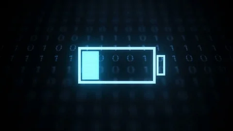 Charging Battery in Digital Langscape Version 1 Stock Footage 70606858
