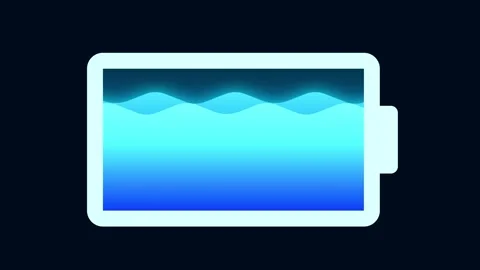 Charging the battery with energy. Abstract loop animation Video stock 300797189