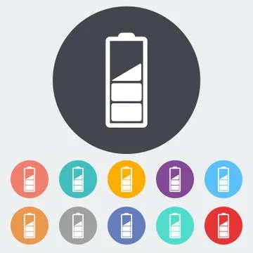 Charging the battery, flat single icon. Stock Illustration