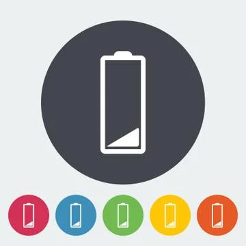 Charging the battery, flat single icon. Stock Illustration
