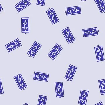 Charging battery glyph seamless pattern Stock Illustration
