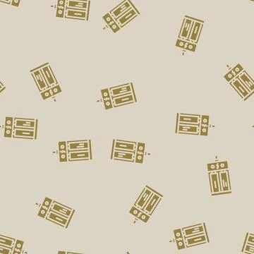 Charging battery glyph vector seamless pattern Stock Illustration
