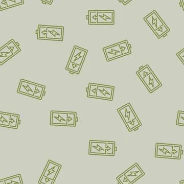 Charging battery line seamless pattern Stock Illustration