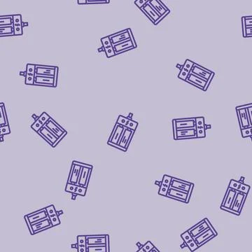 Charging battery line vector seamless pattern Stock Illustration
