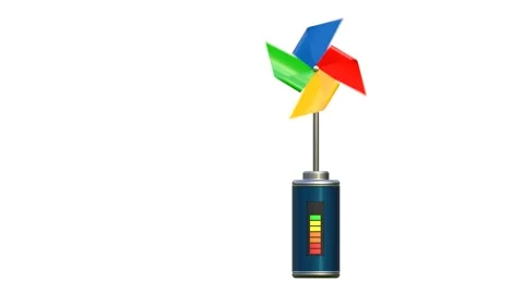 Charging of battery by toy windmill 스톡 동영상 246973205