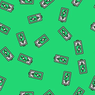 Charging battery vector seamless pattern Stock Illustration