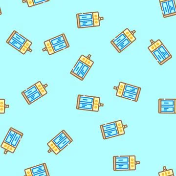 Charging battery vector seamless pattern Illustrazione stock