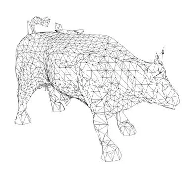 The Charging Bull. Vector Stock Illustration