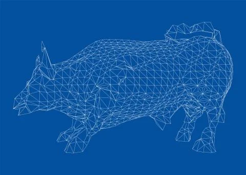 The Charging Bull. Vector Stock Illustration