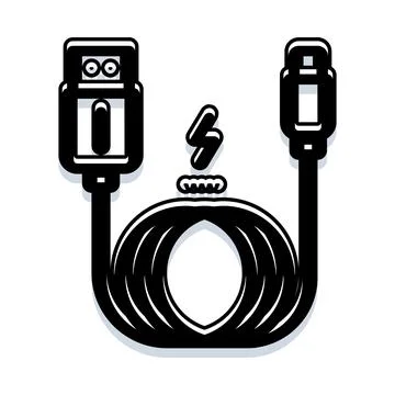 Charging cable connection transferring data and power 스톡 일러스트