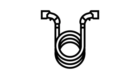 Charging cable electric line icon animation Stock Footage 326131681