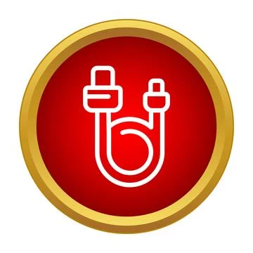 Charging cable icon representing electronic device connection Illustrazione stock