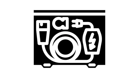 Charging cable organizer electric glyph icon animation Stock Footage 326743076