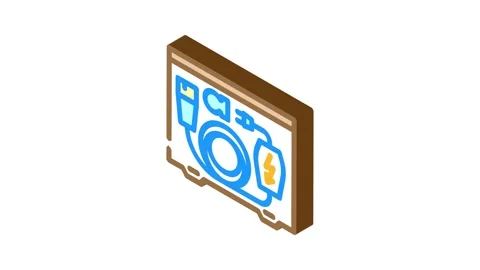 Charging cable organizer electric isometric icon animation Stock Footage 327290236