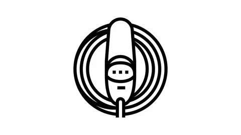 Charging cable organizer electric line icon animation Stock Footage 326131700