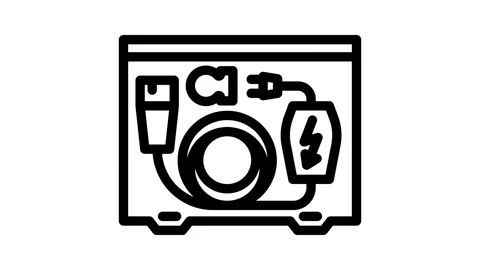 Charging cable organizer electric line icon animation Stock Footage 326760518