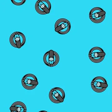 Charging cable organizer electric vector seamless pattern 库存插图