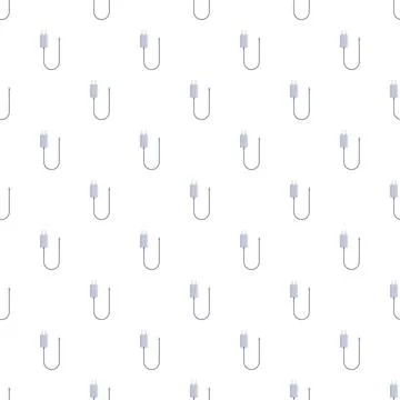 Charging cable plugs repeating seamless pattern background Illustrazione stock